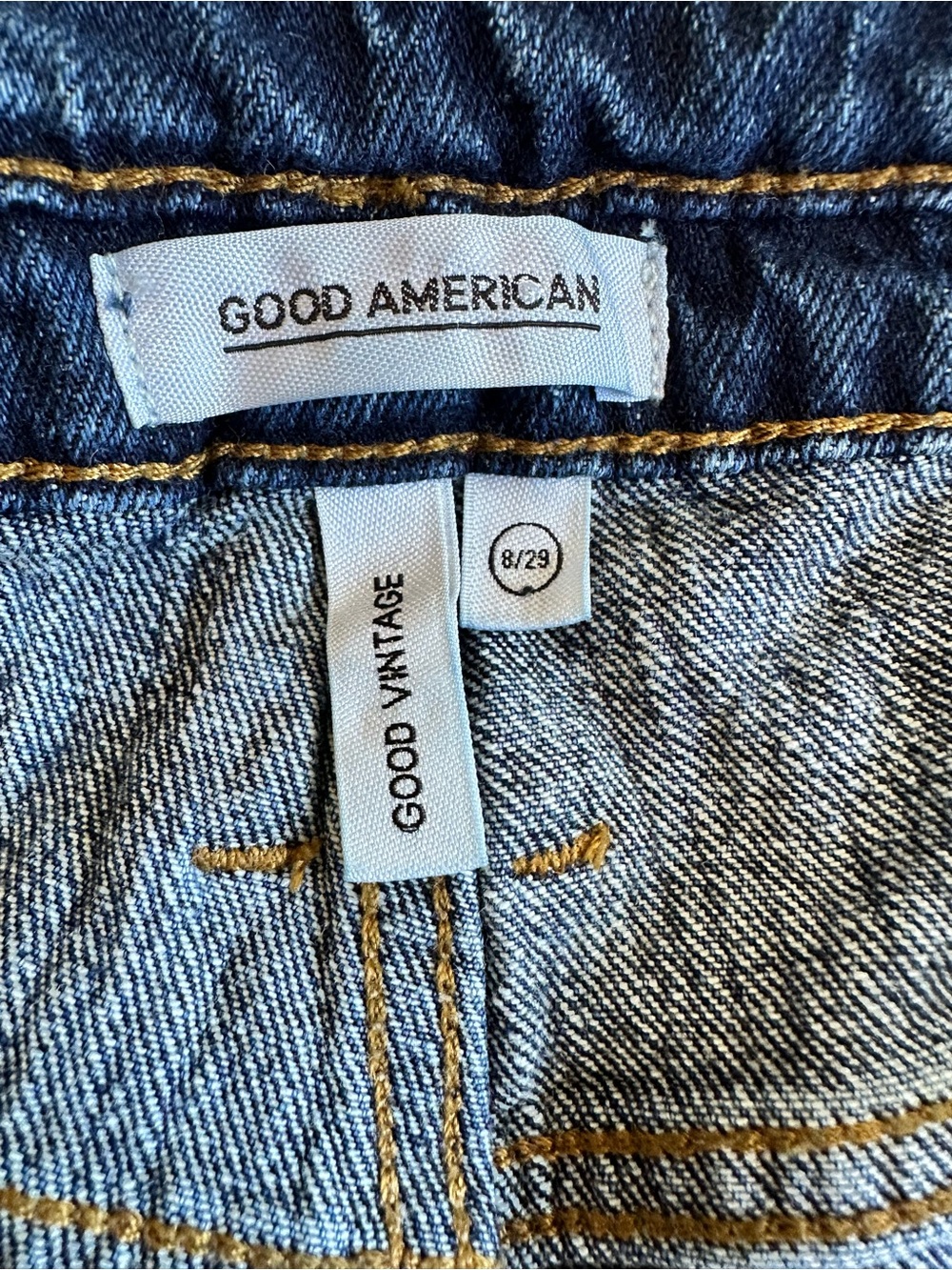 Good American Good Vintage Ripped Straight Ankle Jeans Blue Size 8/29 - Picture 8 of 9